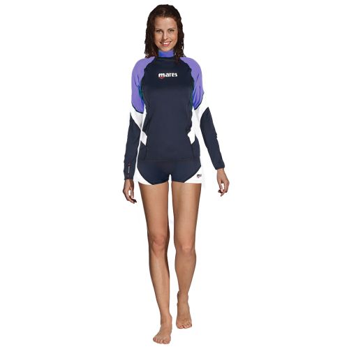 Реглан сонцезахисний Mares Rash Guard Loose Fit жіночий чорно-фіолетовий