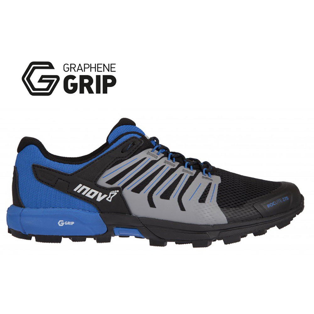 Кроссовки для бега INOV-8 Roclite 275 G Black/Blue трейловые мужские с графеном